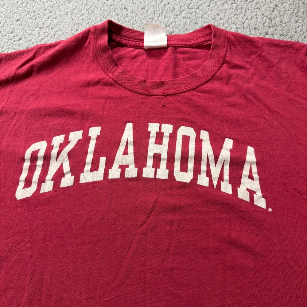 New Agenda Oklahoma Sooners T-Shirt Mens Large Red Cotton NCAA OU Graphic Tee